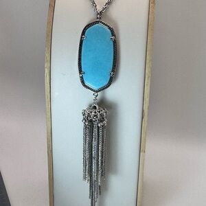 Elegant Silver and Blue Pendant Necklace